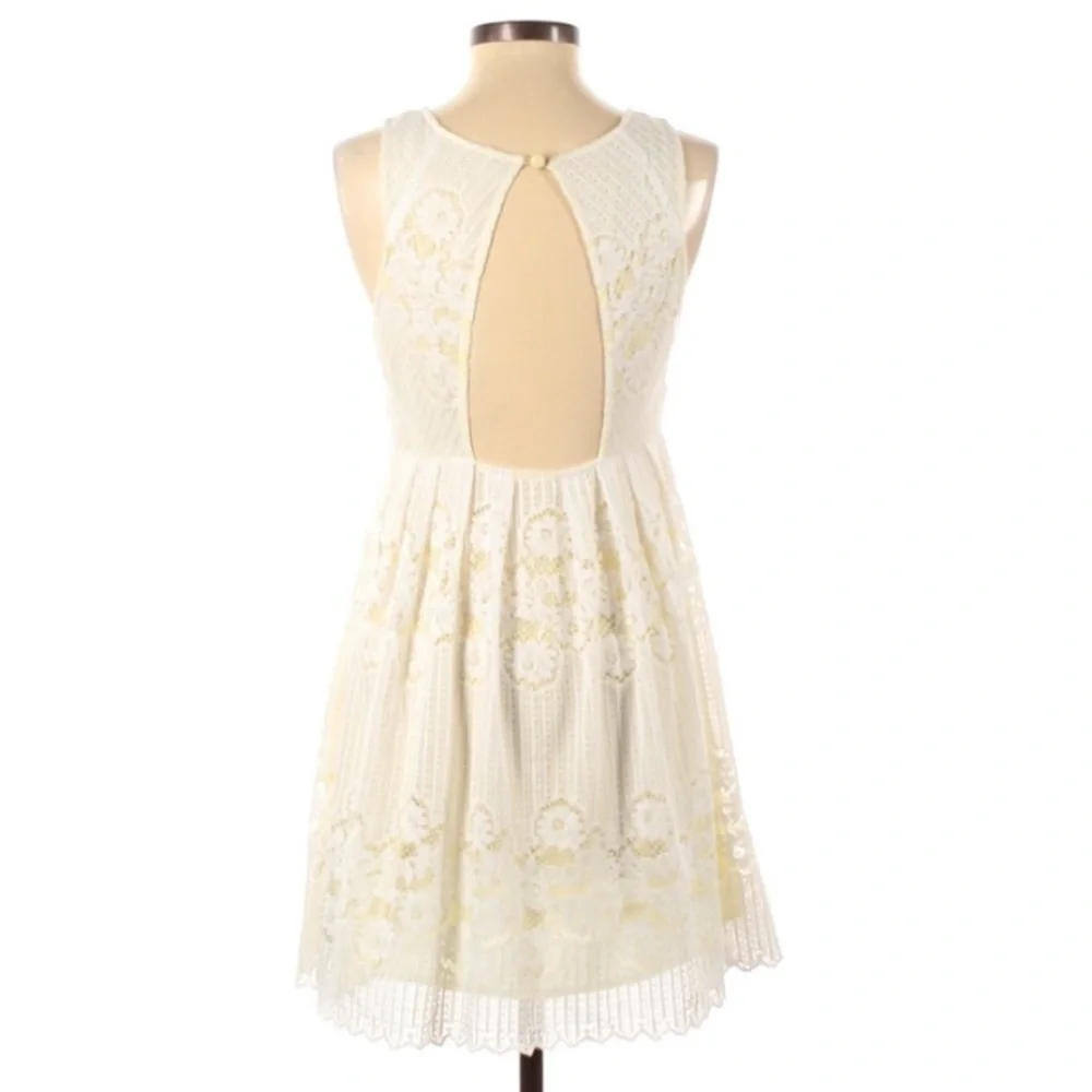 Free People Embroidered Lace Sleeveless Dress Y2K